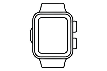 Sleek Smartwatch Line Art Vector – Modern & Minimalist Design