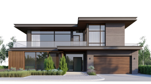 Modern Residence: Captivating architecture showcases a contemporary house, emphasizing clean lines, open spaces, and a seamless connection with nature.