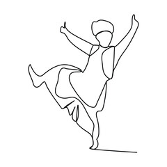 Hand drawn happy Baisakhi Continuous one line style Simple illustration illustration
