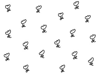 ゆるくて可愛いお花の背景イラスト　チューリップ・春