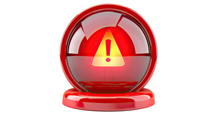 Alert Beacon: A striking close-up showcases a vibrant red warning light with a bright exclamation mark, symbolizing immediate danger and attention