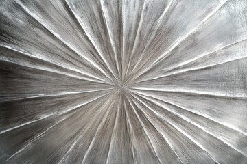 A metallic surface with a radial brushed pattern emanating from the center 