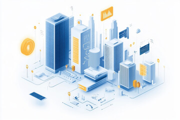 Isometric Digital Marketing for Tech Industry