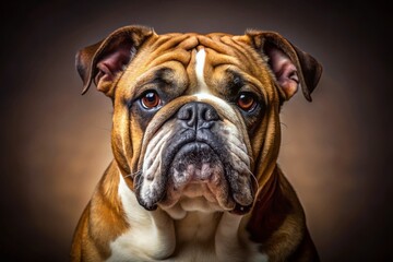 Obraz premium Majestic Bulldog Portrait: High-Depth-of-Field Studio Shot