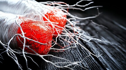educational medical diagram of arteries and veins color-coded in diagram, highlighting transport and exchange process, with notebook sketch lines, precise and informative tone
