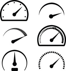 Speedometer icon set. Vector illustration