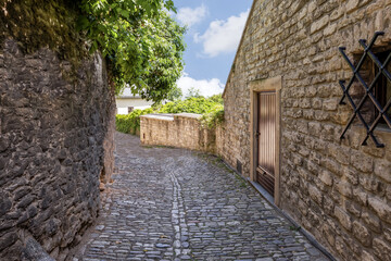 Well  preserved historic buildings on the quiet street Ruthardska in historical part of Kutna Hora in Czech Republic