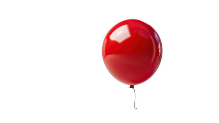 Red Balloon's Vibrant Flight: A bright red balloon, captured in high resolution, floats, its glossy surface reflecting the surrounding light.