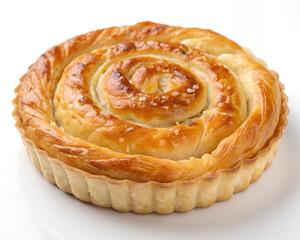 Golden Brown Puff Pastry Tart with a Swirl Pattern