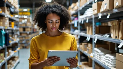 Efficient inventory management processes in a bustling clothing store setting.