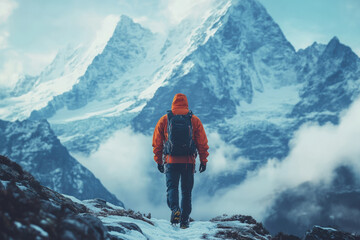 Obraz premium Mountain Trekking Expedition in the Wilderness