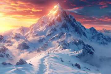 Isometric Mountain Hiking Adventure