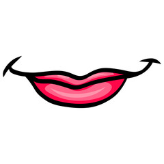 Mouth Smile Pink Lips Illustration
