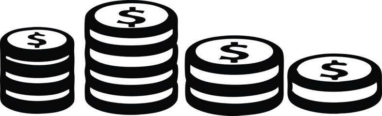 Coin icon. Profit growth icon. Vector