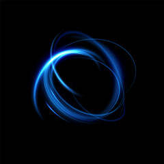 Neon Eclipse Glowing Blue Rings. Celestial Blue. Neon Circle Glow. Blue Orbit.Neon Light Rings. Sapphire Glow Neon Circular Lights.	