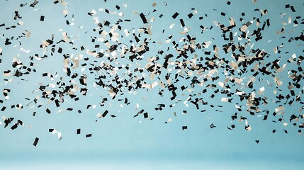 Black Gold White Confetti Celebration Background