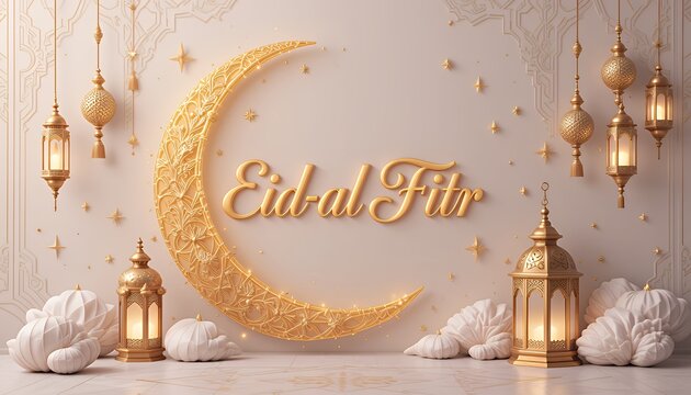 Eid-al Fitr Golden Crescent Glow