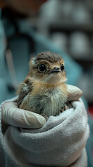 a bird at the vet's office