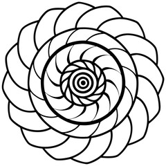 Intricate Spiral Mandala Design Symbolizing Growth and Evolution. Generative AI.