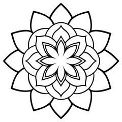 Lotus Mandala Vector Illustration – Symbol of Purity and Enlightenment. Generative AI.