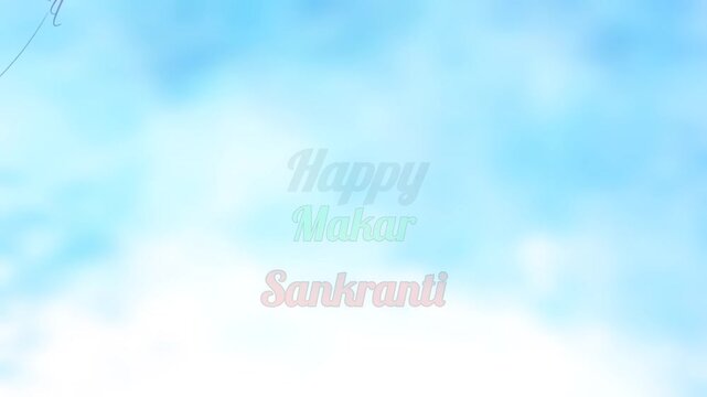 Happy Makar Sankranti | Makar Sankranti wish video with simple minimal background surrounded with flying kites and artistic mandalas. 4k video