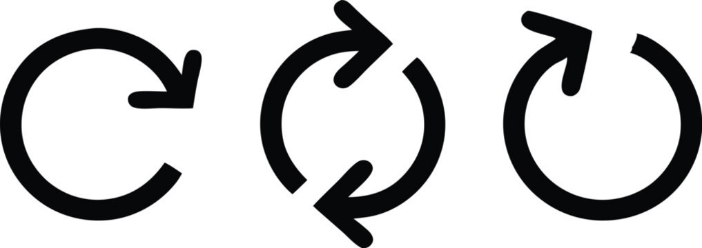 Reload arrow collection on white background. Vector illustration