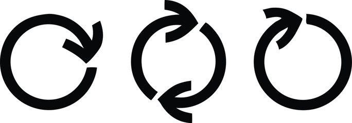 Reload arrow collection on white background. Vector illustration