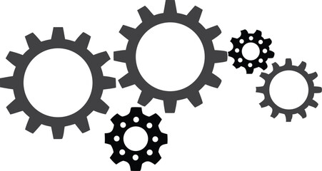 Gears on white background. Vector illustration