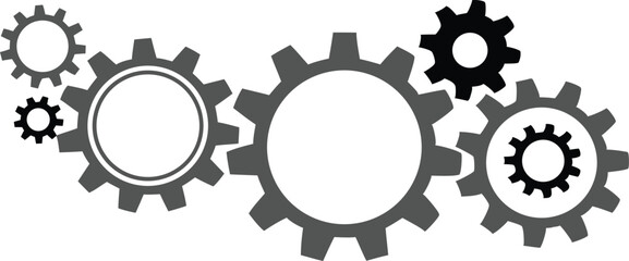 Gears on white background. Vector illustration