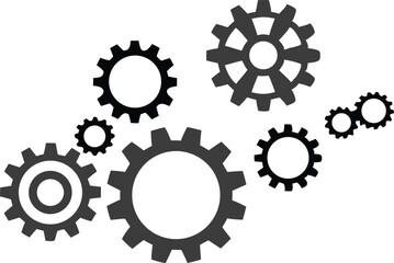 Gears on white background. Vector illustration