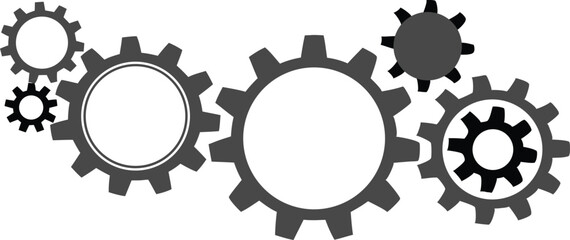 Gears on white background. Vector illustration