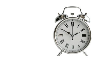 Vintage Alarm Clock: A classic, old-fashioned alarm clock, its face showing the time. Capturing the essence of timekeeping.