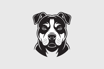 pitbull dog Black and White Vector