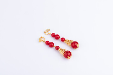 Vintage earrings in red