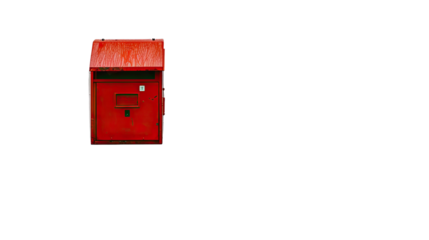 Red Mailbox Icon: A bright red mailbox icon against a bright backdrop, representing communication and postal services. 