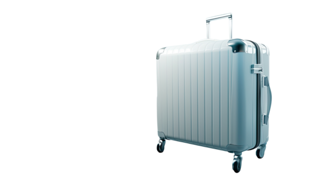 Stylish Travel Companion: A sleek, modern suitcase stands ready for adventure, its design combining functionality and elegance in preparation for journeys near and far. 