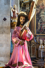 Obraz premium Interior of Igreja de Sao Juliao, St. Julian's Church is an 18th-century church located in Setubal, Portugal.