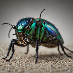 green bug on a green leaf