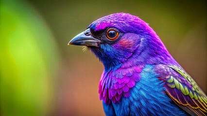 Majestic Purple Bird Portrait Photography - Vibrant Feathers, Close-Up