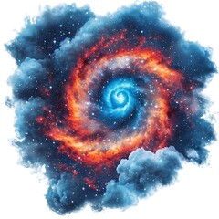 Fototapeta premium Cosmic Nebula Swirl A mesmerizing illustration of a swirling nebula within a cloud of stars.