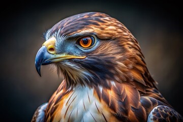 Fototapeta premium Majestic Red-Tailed Hawk Close-Up, Aerial View, Wildlife Photography
