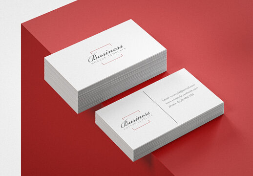 Business Card Stacks Mockup