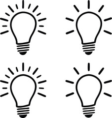 Light bulb icon set. light lamp. Vector illustration