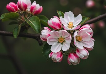 Obraz premium 柔らかな光に包まれた紅白の花びら 春の息吹