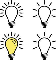 Light bulb icon set. light lamp. Vector illustration