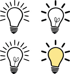 Light bulb icon set. light lamp. Vector illustration
