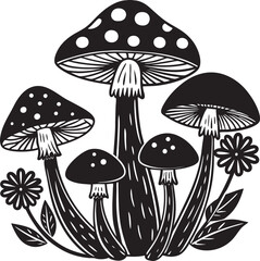 vector illustration of mushrooms