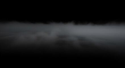 Fototapeta premium 暗闇に漂う濃霧 不気味な雰囲気 水平線風景