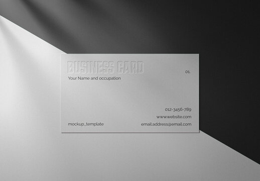 Embossed Business Card Mockup