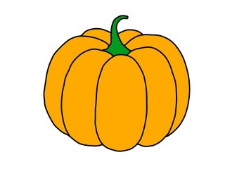 The image is a simple, colorful digital illustration of a pumpkin.